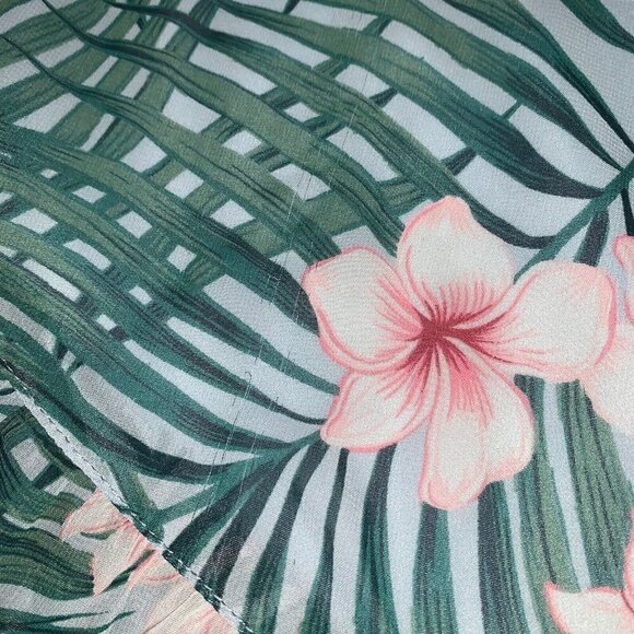 Show me your Mumu Women's L Large Riri Romper Hanalei Dream V-Neck Palm Print - Picture 8 of 8